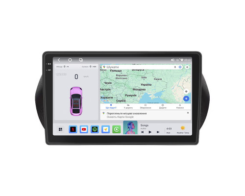 Штатная магнитола Lesko для Fiat Qubo I Рестайлинг 2016-2019 экран 10" 4/64 QLED CarPlay 4G Wi-Fi GPS 360 Prime