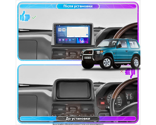 Штатная магнитола Lesko для Mitsubishi Pajero II 1991-1997 экран 9" 2/32Gb CarPlay 4G Wi-Fi GPS Prime