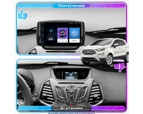 Штатная магнитола Lesko для Ford EcoSport I 2014-2018 экран 9" 1/16Gb Wi-Fi GPS Base
