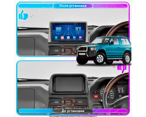 Штатная магнитола Lesko для Mitsubishi Pajero II Рестайлинг 1997-2004 экран 9" 6/128Gb 4G Wi-Fi GPS Top