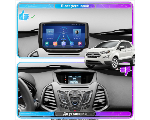 Штатная магнитола Lesko для Ford EcoSport I 2014-2018 экран 9" 2/32Gb Wi-Fi GPS Base