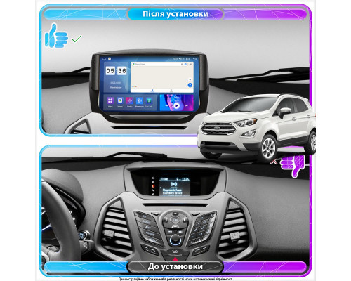Штатная магнитола Lesko для Ford EcoSport I 2014-2018 экран 9" 2/32Gb CarPlay 4G Wi-Fi GPS Prime