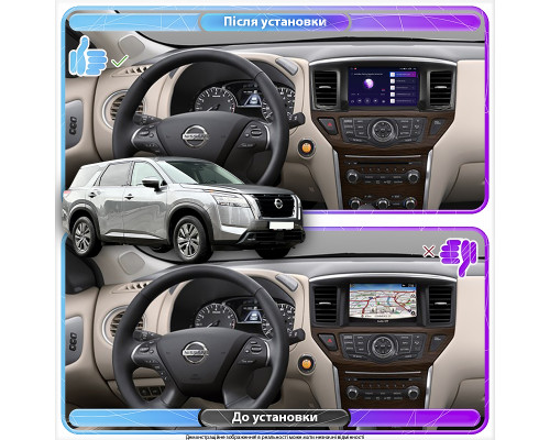 Штатная магнитола Lesko для Nissan Pathfinder V 2021-н.в. экран 9" 4/64Gb 4G Wi-Fi GPS Top