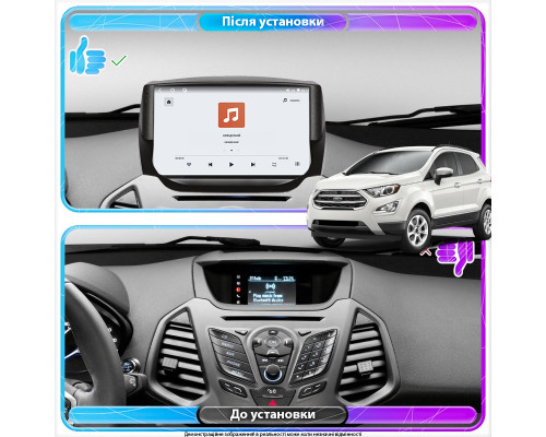 Штатная магнитола Lesko для Ford EcoSport I 2014-2018 экран 9" 4/64 QLED CarPlay 4G Wi-Fi GPS 360 Prime