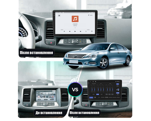 Штатная магнитола Lesko для Nissan Teana II Рестайлинг 2011-2014 экран 10" 4/64 QLED CarPlay 4G Wi-Fi GPS 360 Prime