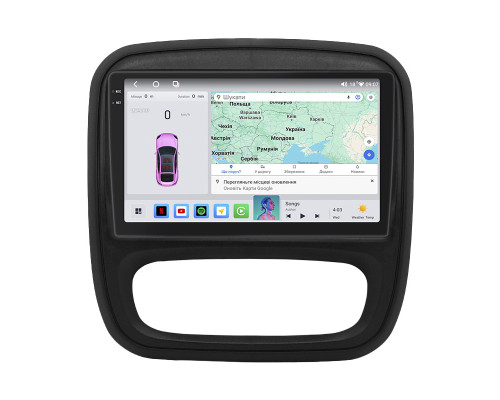 Штатная магнитола Lesko для Renault Trafic III Рестайлинг 2021-н.в экран 9" 4/64 QLED CarPlay 4G Wi-Fi GPS 360 Prime