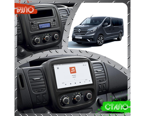 Штатная магнитола Lesko для Renault Trafic III Рестайлинг 2021-н.в экран 9" 4/64 QLED CarPlay 4G Wi-Fi GPS 360 Prime
