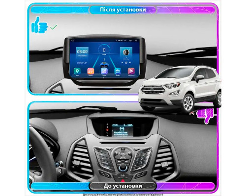 Штатная магнитола Lesko для Ford EcoSport I 2014-2018 экран 9" 6/128Gb 4G Wi-Fi GPS Top