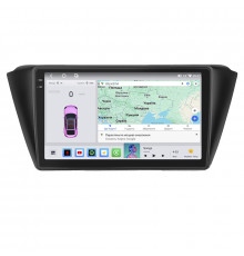 Штатная магнитола Lesko для Skoda Fabia III 2014-2018 экран 9" 4/64 QLED CarPlay 4G Wi-Fi GPS 360 Prime