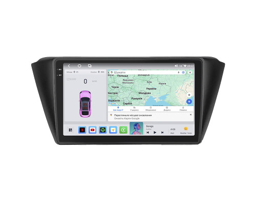 Штатная магнитола Lesko для Skoda Fabia III Рестайлинг 2018-2021 экран 9" 4/64 QLED CarPlay 4G Wi-Fi GPS 360 Prime