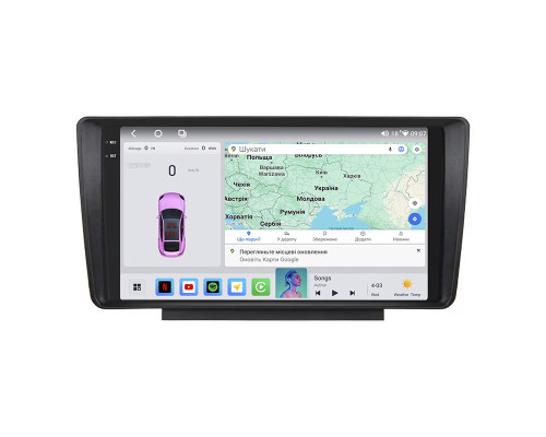 Штатная магнитола Lesko для Skoda Octavia II (A5) ver 2 2004-2013 экран 9" 4/64 QLED CarPlay 4G Wi-Fi GPS 360 Prime