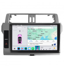 Штатная магнитола Lesko для Toyota Land Cruiser Prado 150 Series Рестайлинг 1 2013-2017 экран 10" 4/64 QLED CarPlay 4G Wi-Fi GPS 360 Prime