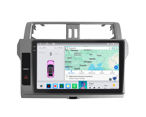 Штатная магнитола Lesko для Toyota Land Cruiser Prado 150 Series Рестайлинг 1 2013-2017 экран 10" 4/64 QLED CarPlay 4G Wi-Fi GPS 360 Prime