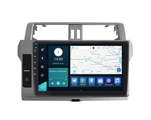 Штатная магнитола Lesko для Toyota Land Cruiser Prado 150 Series Рестайлинг 1 2013-2017 экран 10" 2/32Gb 4G Wi-Fi GPS Top