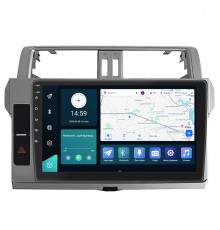 Штатная магнитола Lesko для Toyota Land Cruiser Prado 150 Series Рестайлинг 1 2013-2017 экран 10" 4/32Gb 4G Wi-Fi GPS Top
