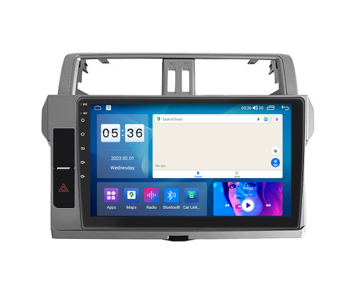 Штатная магнитола Lesko для Toyota Land Cruiser Prado 150 Series Рестайлинг 1 2013-2017 экран 10" 4/64Gb 4G Wi-Fi GPS Top