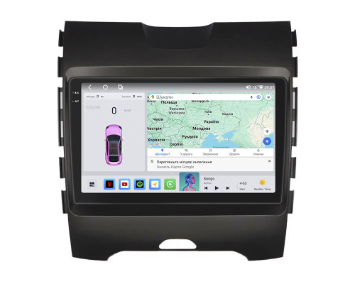 Штатная магнитола Lesko для Ford Edge II 2015-2018 экран 9" 4/64 QLED CarPlay 4G Wi-Fi GPS 360 Prime