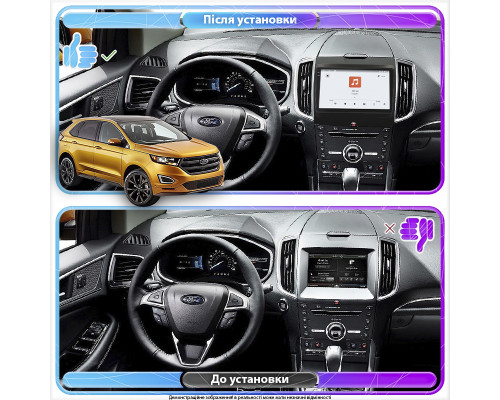 Штатная магнитола Lesko для Ford Edge II 2015-2018 экран 9" 4/64 QLED CarPlay 4G Wi-Fi GPS 360 Prime