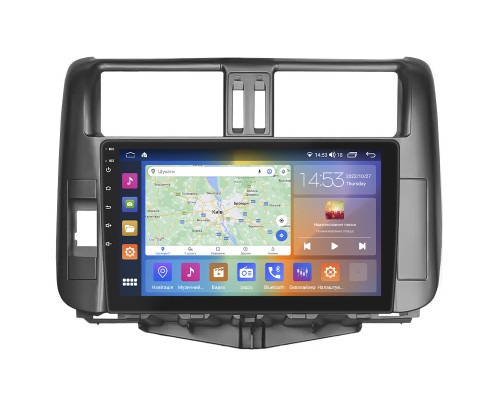 Штатная магнитола Lesko для Toyota Land Cruiser Prado 150 Series 2009-2013 экран 9" 2/32Gb CarPlay 4G Wi-Fi GPS Prime