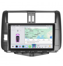 Штатная магнитола Lesko для Toyota Land Cruiser Prado 150 Series 2009-2013 экран 9" 4/64 QLED CarPlay 4G Wi-Fi GPS 360 Prime