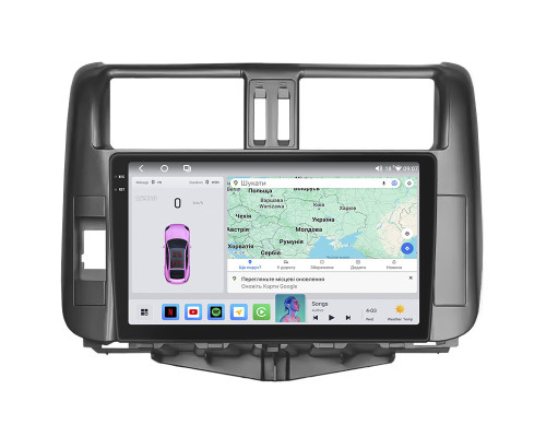 Штатная магнитола Lesko для Toyota Land Cruiser Prado 150 Series 2009-2013 экран 9" 4/64 QLED CarPlay 4G Wi-Fi GPS 360 Prime