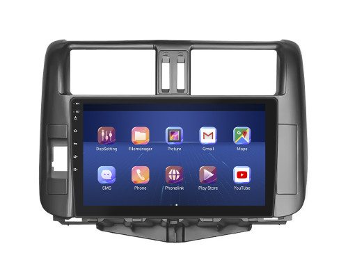 Штатная магнитола Lesko для Toyota Land Cruiser Prado 150 Series 2009-2013 экран 9" 4/64Gb 4G Wi-Fi GPS Top