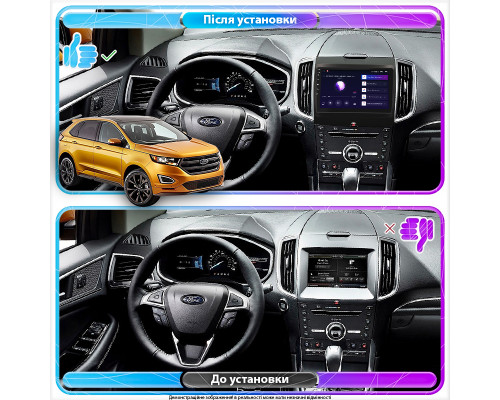 Штатная магнитола Lesko для Ford Edge II 2015-2018 экран 9" 4/64Gb 4G Wi-Fi GPS Top