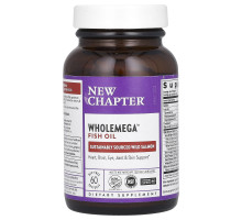 Жир аляскинського лосося, Wholemega Fish Oil, New Chapter, 60 гелевих капсул