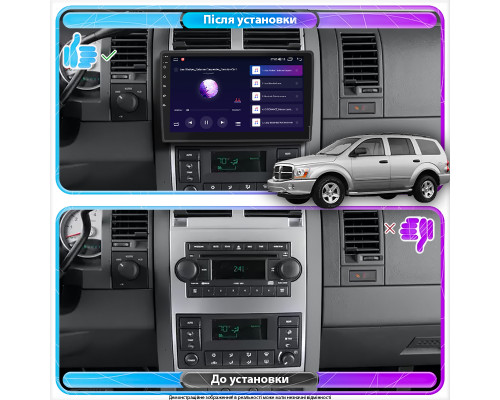 Штатная магнитола Lesko для Dodge Durango II 2003-2006 экран 10" 2/32Gb CarPlay 4G Wi-Fi GPS Prime