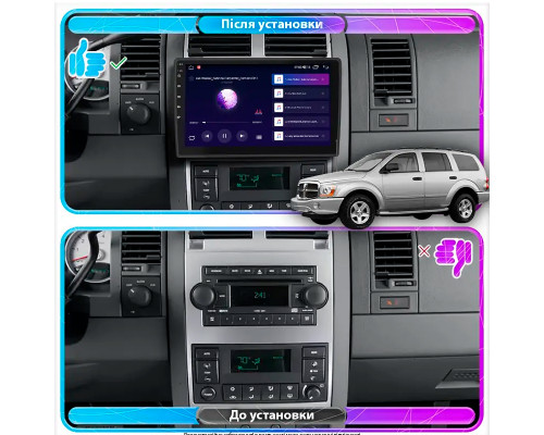 Штатная магнитола Lesko для Dodge Durango II 2003-2006 экран 10" 4/64Gb CarPlay 4G Wi-Fi GPS Prime