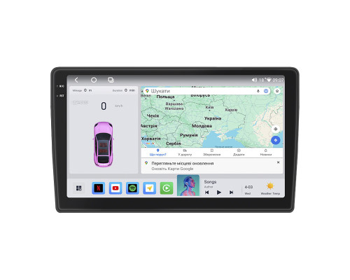 Штатная магнитола Lesko для Dodge Durango II 2003-2006 экран 10" 4/64 QLED CarPlay 4G Wi-Fi GPS 360 Prime