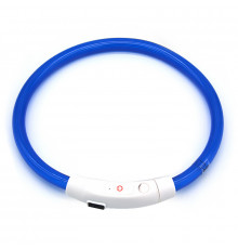 Светодиодный LED ошейник L-18 USB светящийся водоотталкивающий для собак и котов  Blue L