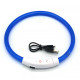 Светодиодный LED ошейник L-18 USB светящийся водоотталкивающий для собак и котов  Blue L