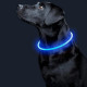 Светодиодный LED ошейник L-18 USB светящийся водоотталкивающий для собак и котов  Blue M