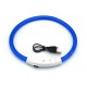 Светодиодный LED ошейник L-18 USB светящийся водоотталкивающий для собак и котов  Blue M