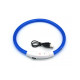 Светодиодный LED ошейник L-18 USB светящийся водоотталкивающий для собак и котов  Blue S