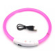 Светодиодный LED ошейник L-18 USB светящийся водоотталкивающий для собак и котов  Pink L