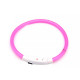 Светодиодный LED ошейник L-18 USB светящийся водоотталкивающий для собак и котов  Pink M