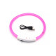 Светодиодный LED ошейник L-18 USB светящийся водоотталкивающий для собак и котов  Pink S