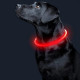 Светодиодный LED ошейник L-18 USB светящийся водоотталкивающий для собак и котов  Red L
