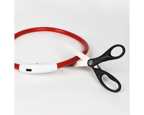 Светодиодный LED ошейник L-18 USB светящийся водоотталкивающий для собак и котов  Red L