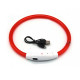 Светодиодный LED ошейник L-18 USB светящийся водоотталкивающий для собак и котов  Red M