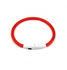 Светодиодный LED ошейник L-18 USB светящийся водоотталкивающий для собак и котов  Red S