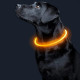 Светодиодный LED ошейник L-18 USB светящийся водоотталкивающий для собак и котов  Yellow S