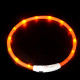 Светодиодный LED ошейник L-18 USB светящийся водоотталкивающий для собак и котов  Orange L