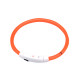 Светодиодный LED ошейник L-18 USB светящийся водоотталкивающий для собак и котов  Orange M