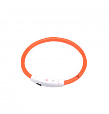 Светодиодный LED ошейник L-18 USB светящийся водоотталкивающий для собак и котов  Orange S