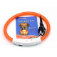 Светодиодный LED ошейник L-18 USB светящийся водоотталкивающий для собак и котов  Orange S