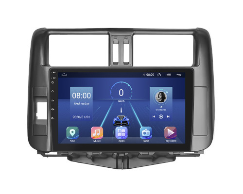 Штатная магнитола Lesko для Toyota Land Cruiser Prado 150 Series 2009-2013 экран 9" 4/32Gb 4G Wi-Fi GPS Top