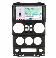Штатная магнитола Lesko для Jeep Wrangler 4 doors 2007-2010 экран 9" 4/64 QLED CarPlay 4G Wi-Fi GPS 360 Prime
